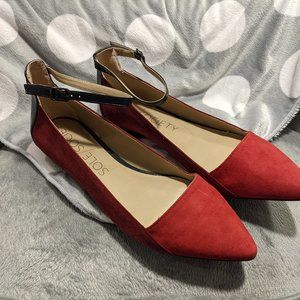 Sole Society ‘Caressa’ Colorblock Suede Flats Womens Sz 9
